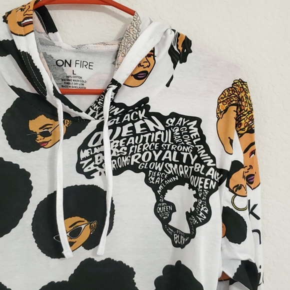 ON FIRE 'Black Women Are Magic Hoodie Lrg - Picture 2 of 7